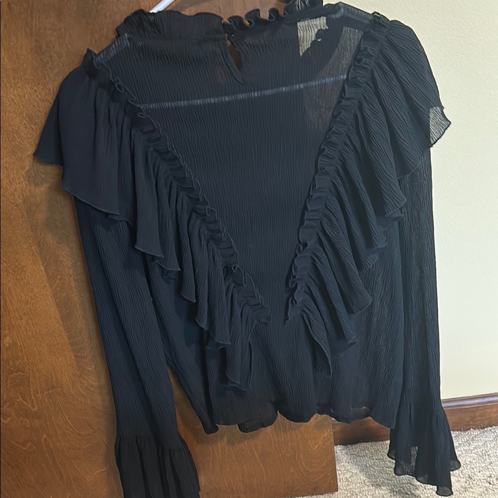 Black Ruffled Top - Picture 5 of 5